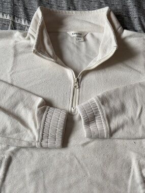 Ripzone Cream Quarter-Zip Crop Sweatshirt